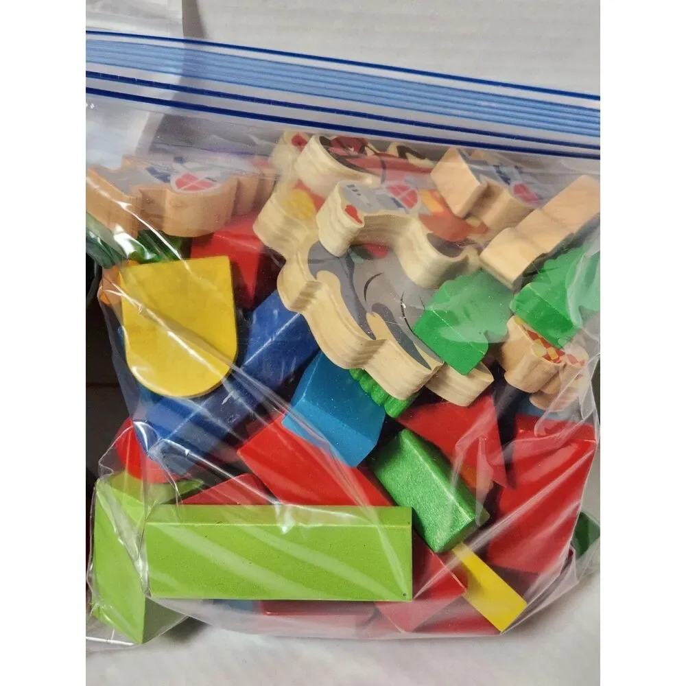 Wooden Blocks Bulk Lot – Mixed Shapes (2 Bags)
